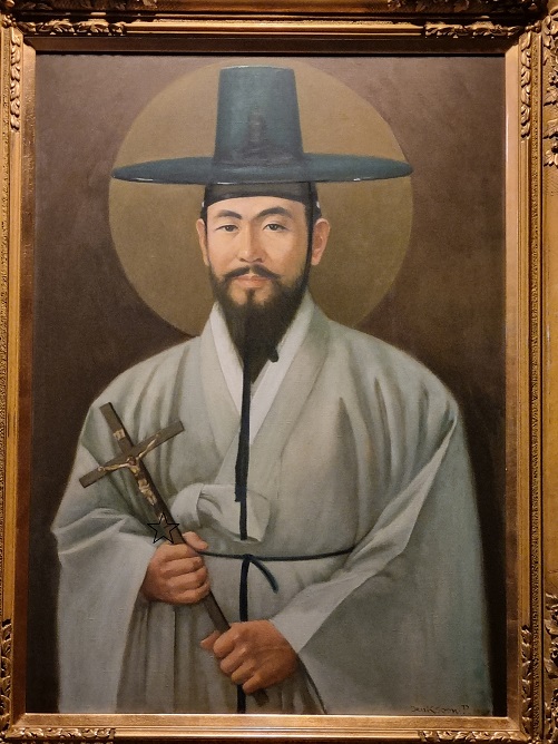 대구 관덕정 순교 성지 안에 있는 이윤일 요한 성인 그림입니다.