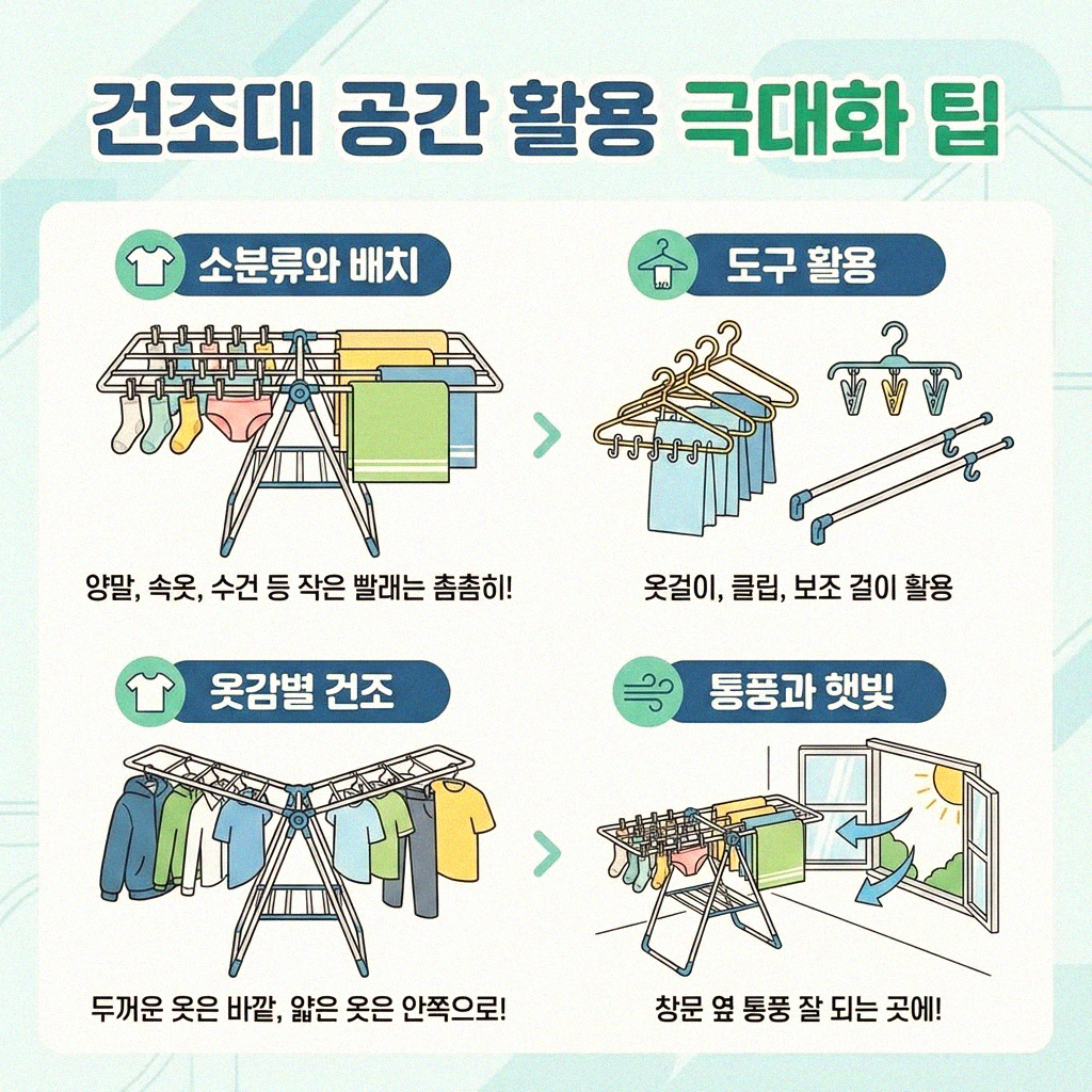 좁은 공간 빨래 건조대 똑똑하게 쓰는 법