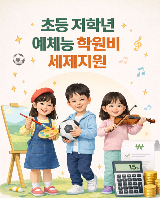 초등 저학년 예체능 학원비 세액공제