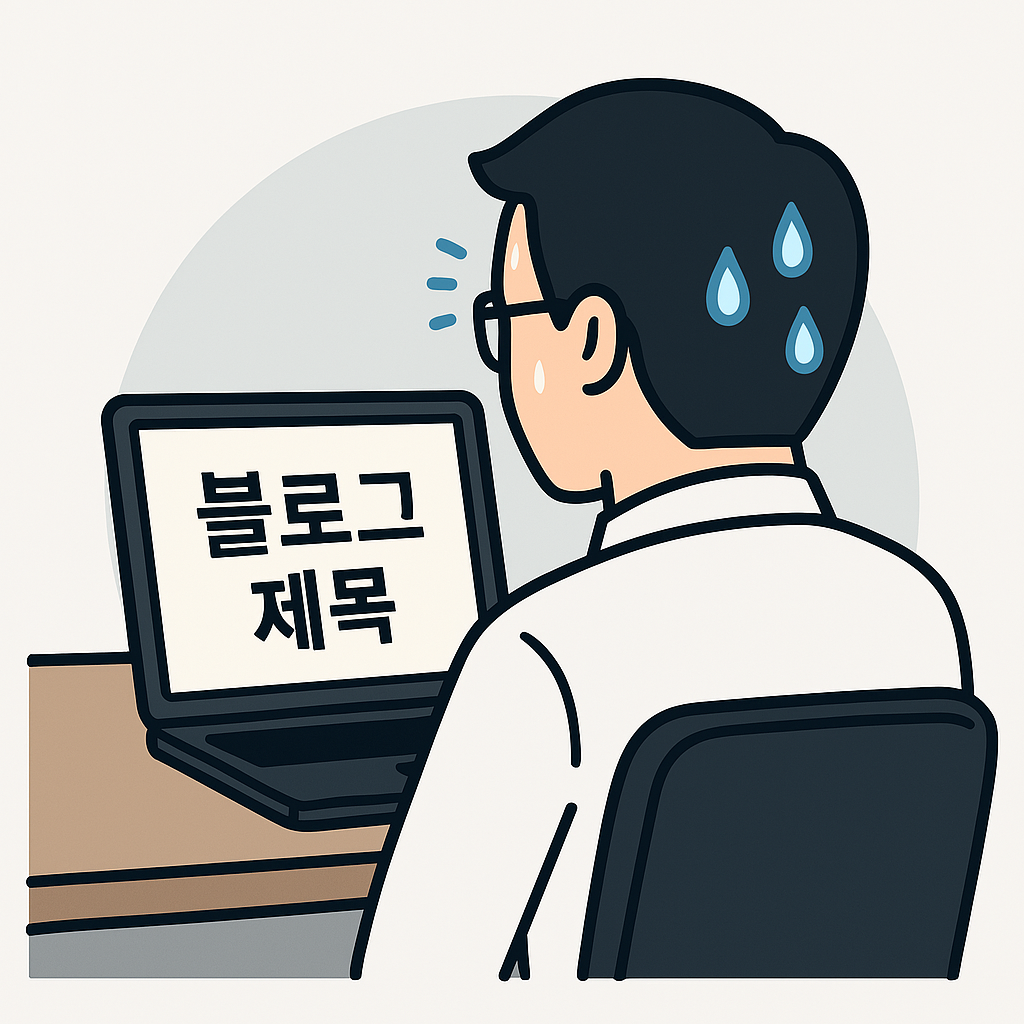 제목을 정하는걸로 고민중인 남자