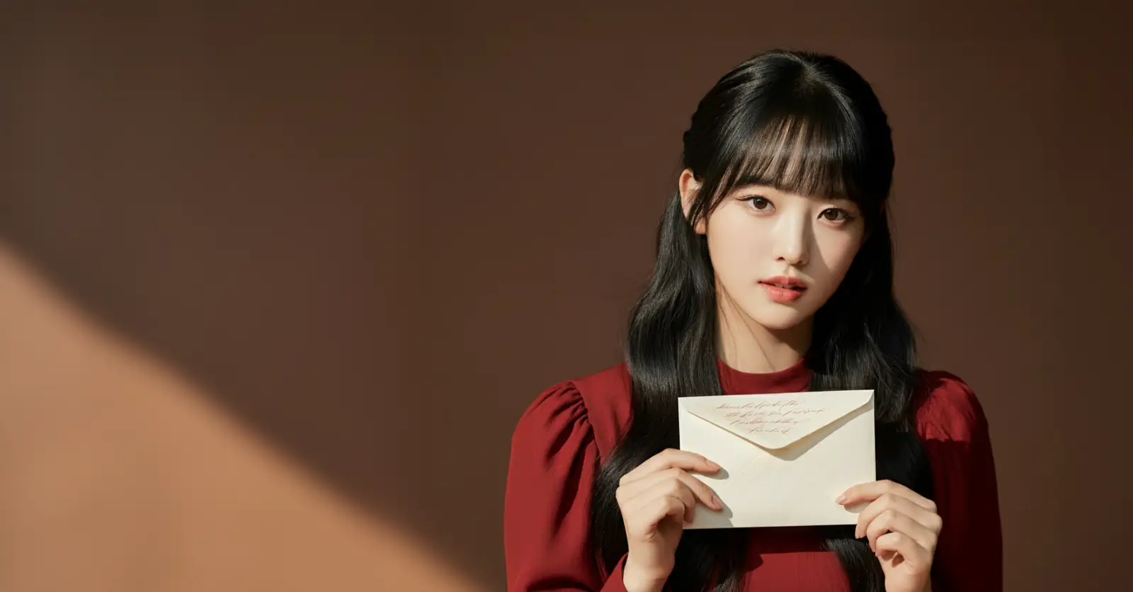 편지를 들고 있는 여성