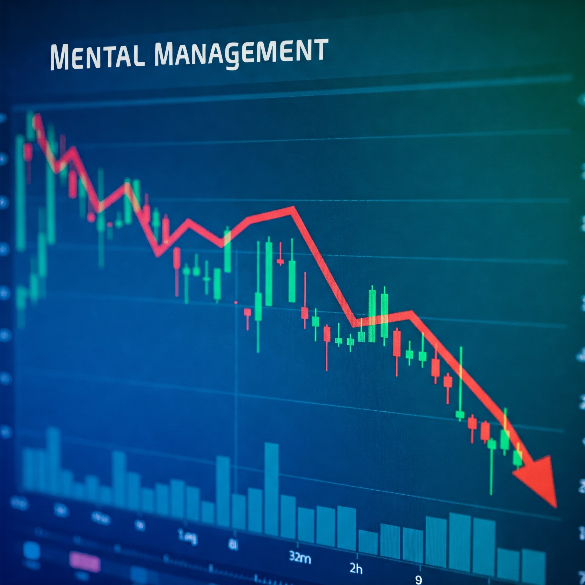 주식차트 위에 멘탈관리법이라고 기재된 이미지
