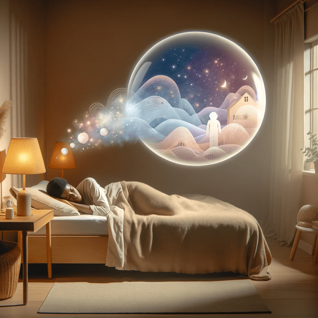 방에서 꿈을 꾸는 모습