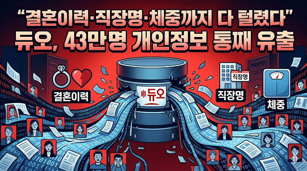 듀오 개인정보 유출 확인 및 2차 피해 방지 행동 요령 (43만 명 민감 정보 노출)