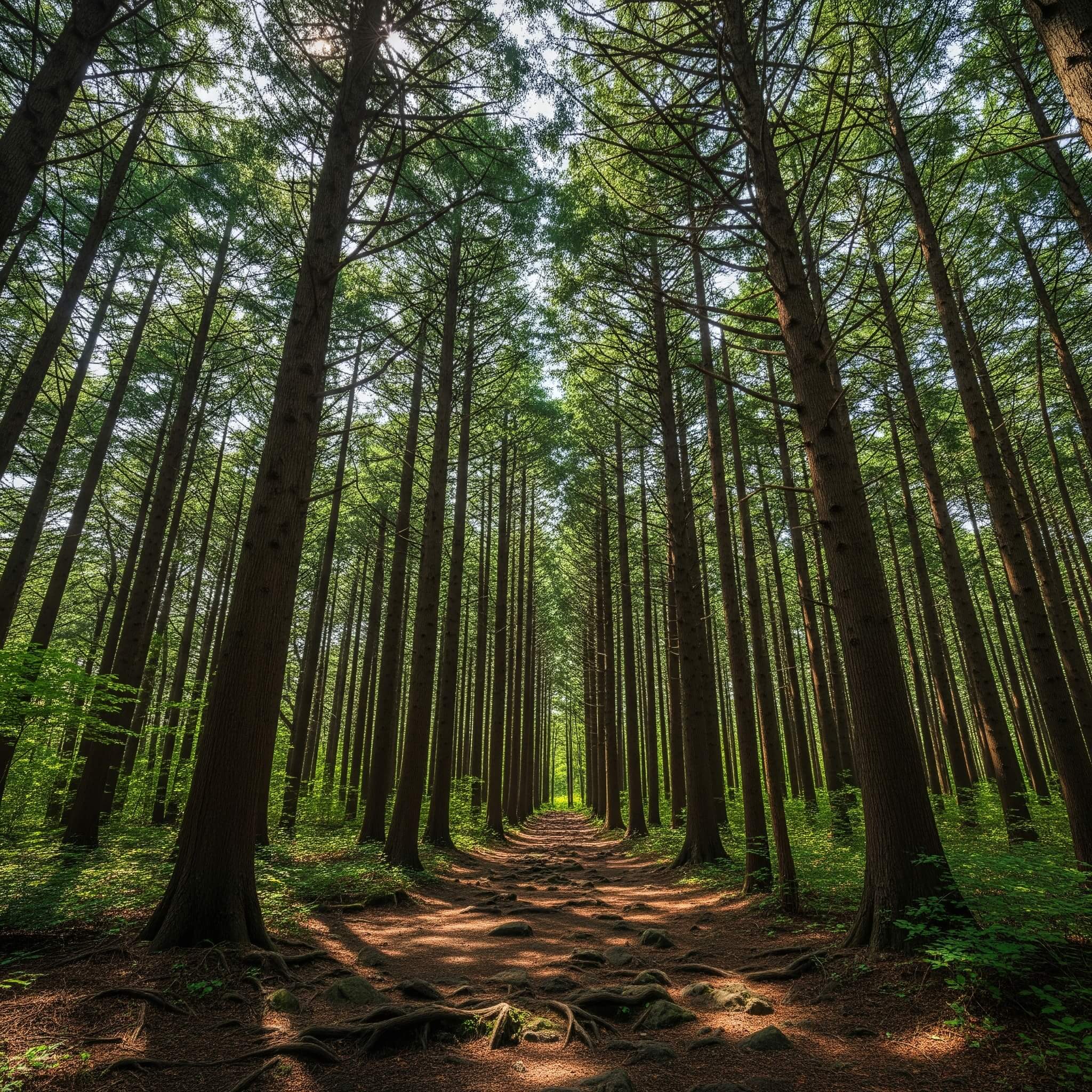 제주도 비자림로의 울창한 숲