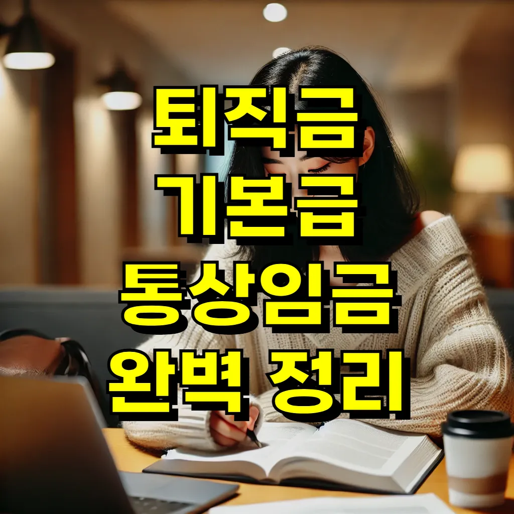퇴직금 기본급 통상임금 완벽 정리