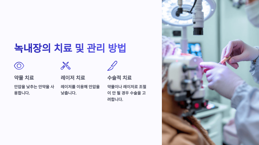 녹내장의 치료 및 관리 방법