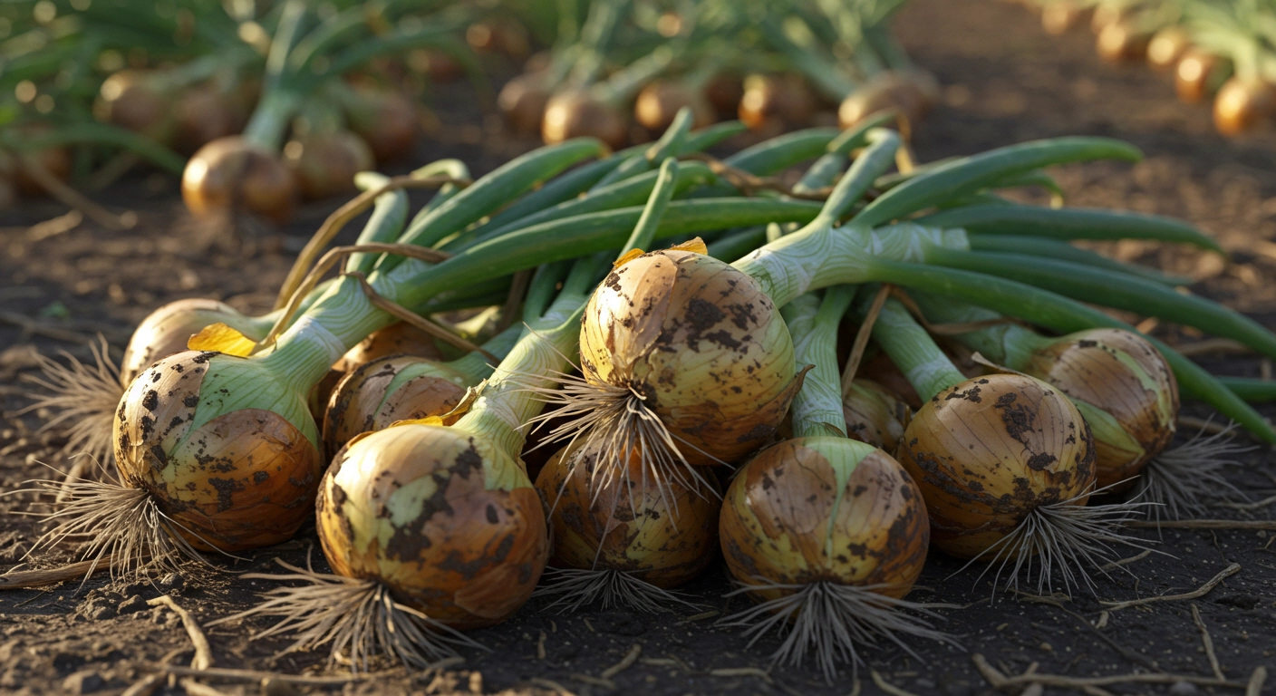 방금 수확한 양파들