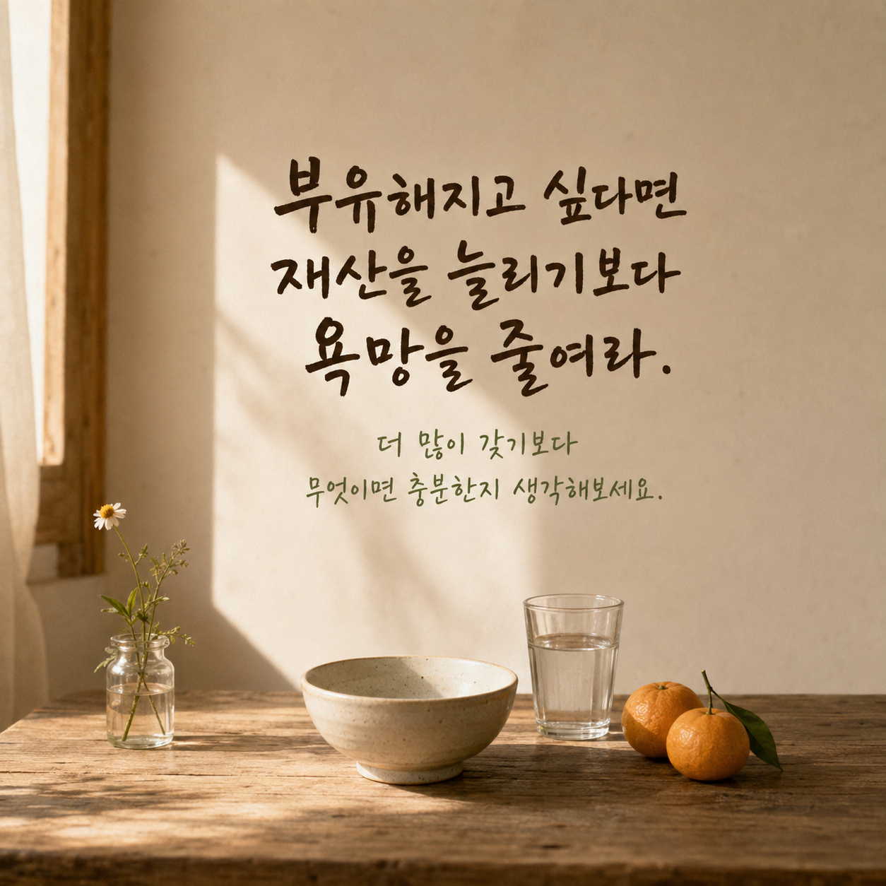 에피쿠로스 욕망과 만족에 관한 행복 명언 좋은 글귀 이미지
