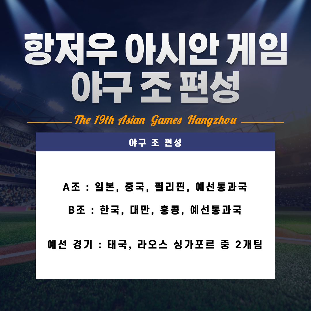 항저우 아시안게임 조편성