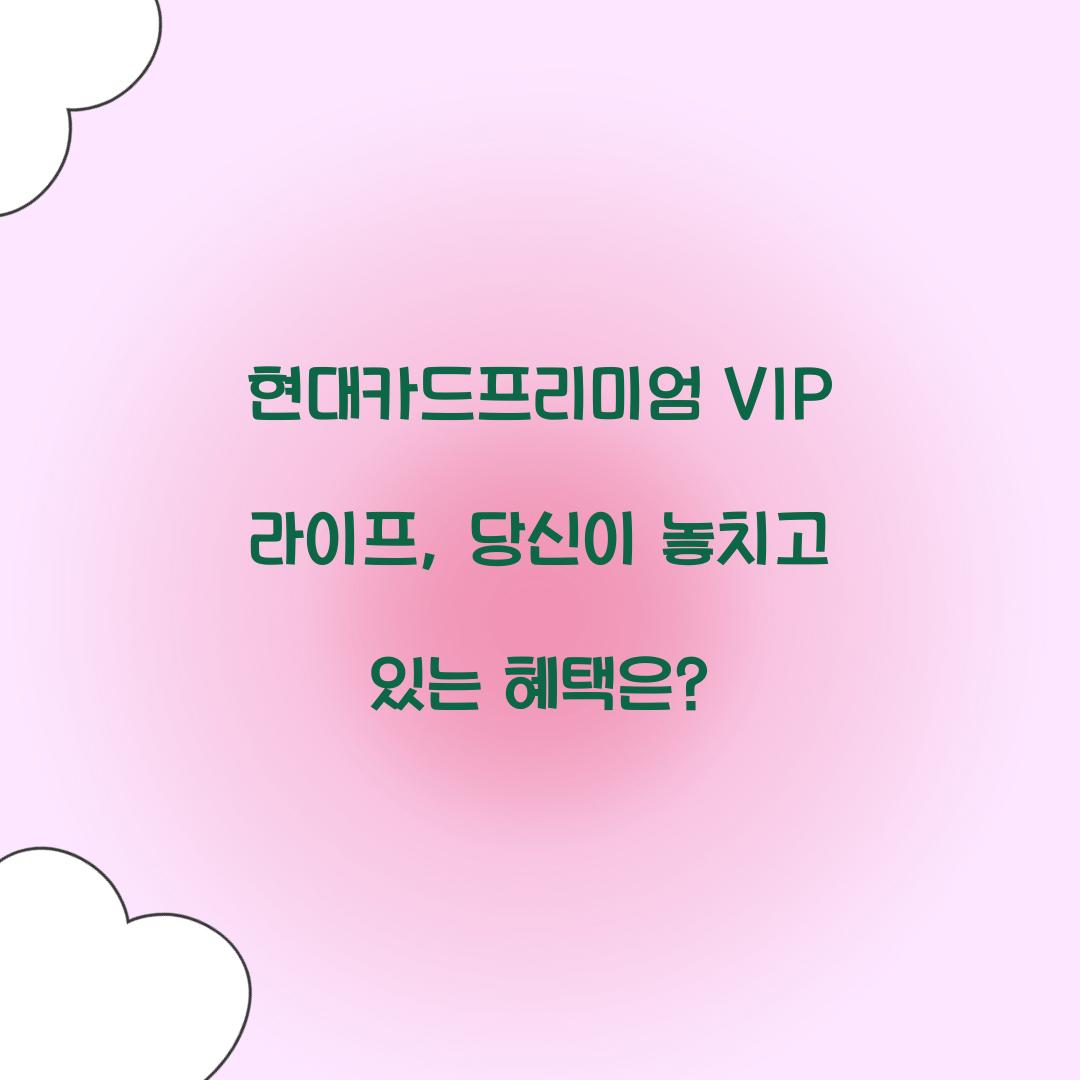 현대카드프리미엄 VIP 라이프