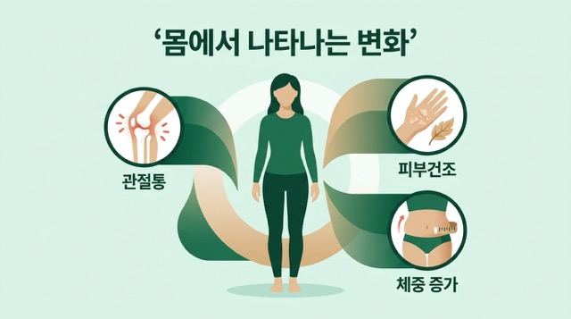 갱년기 관절 피부 체중 변화