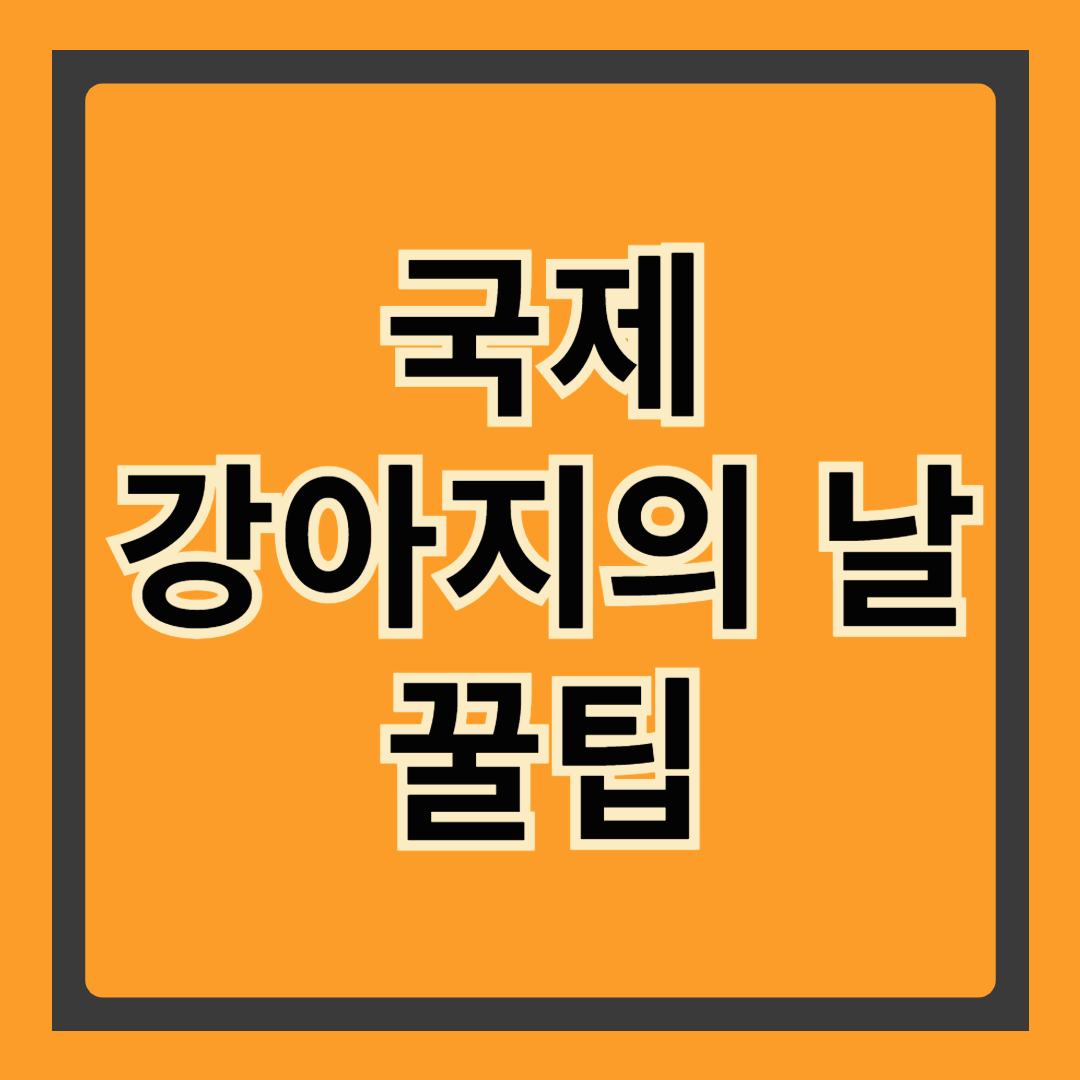 "국제 강아지의 날, 언제인지 아세요? 반려견과 특별하게 보내는 방법 TOP5!"