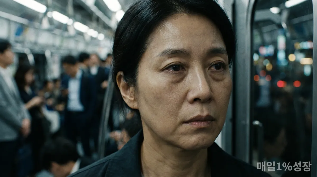 만성 피로와 감정적 소진을 겪는 한국인의 얼굴