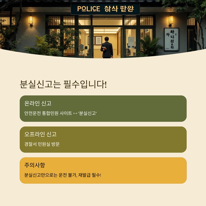 운전면허증 갱신 인터넷 재발급 분실 신고 요약 이미지