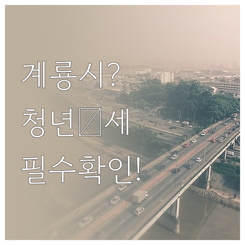 계룡시 청년월세지원 2026 신청 조..