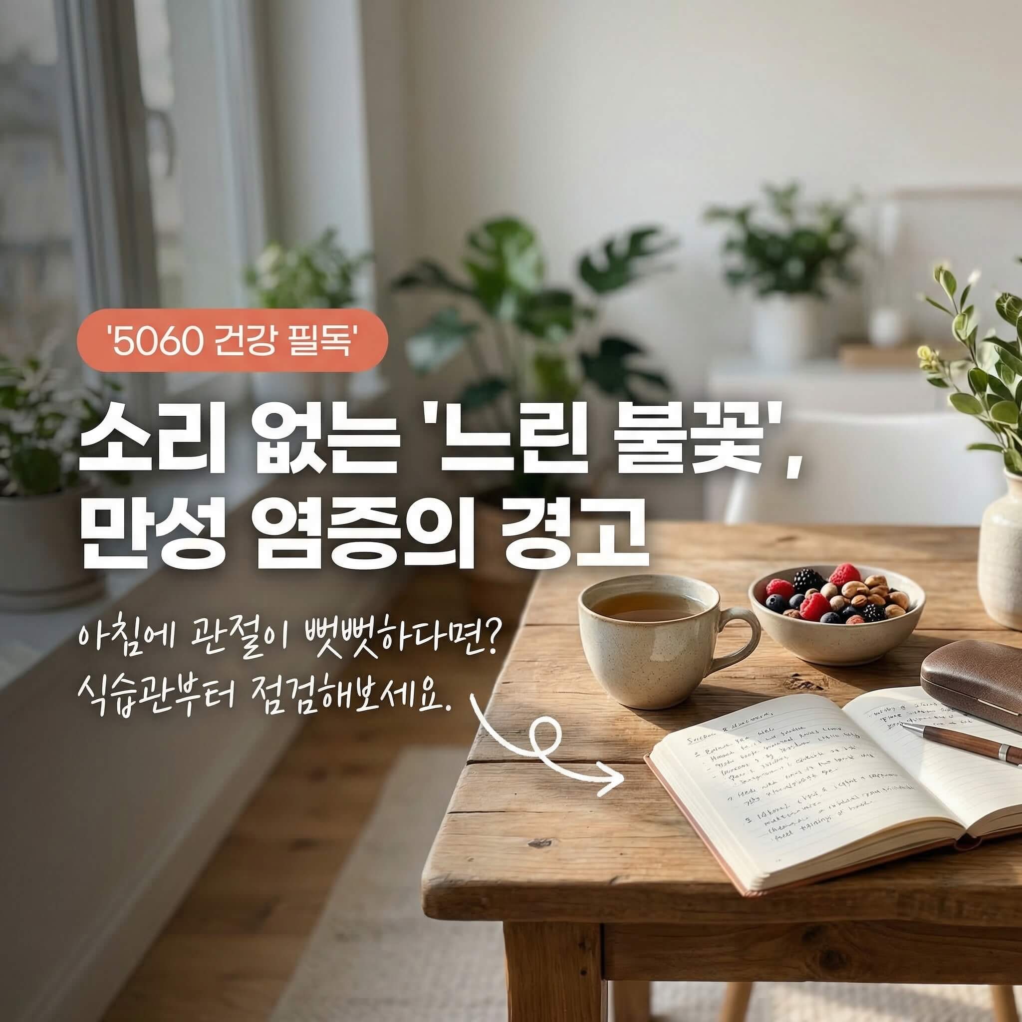 소리 없는 느린 불꽃 만성 염증의 경고