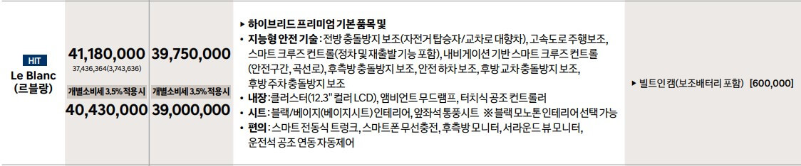 그랜저 하이브리드 르블랑