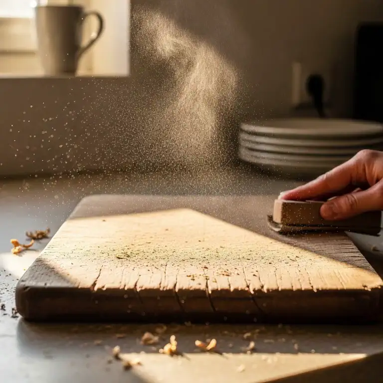 나무 도마 샌딩 작업