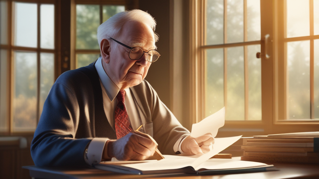 워렌 버펫이 투자 서한을 작성하는 일러스트