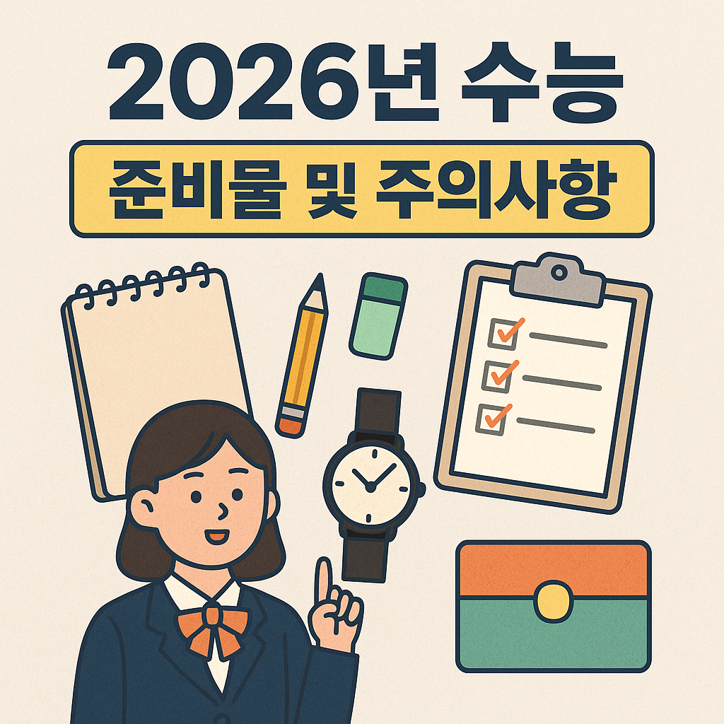2026학년도 수능 일정 총정리 응시원서 접수, 수수료 면제, 최신 절차 안내