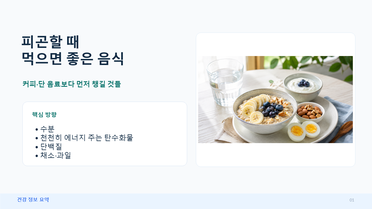 피곤할 때 먹으면 좋은 음식 ppt정리