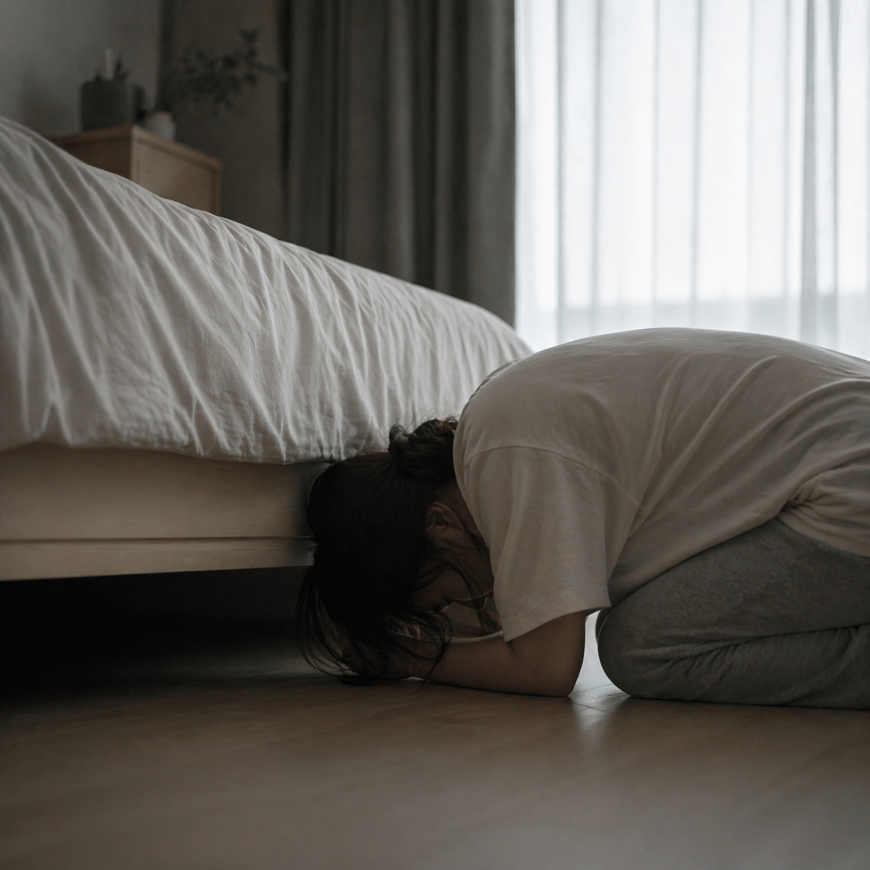 육아 번아웃으로 인해 힘들어하는 엄마의모습