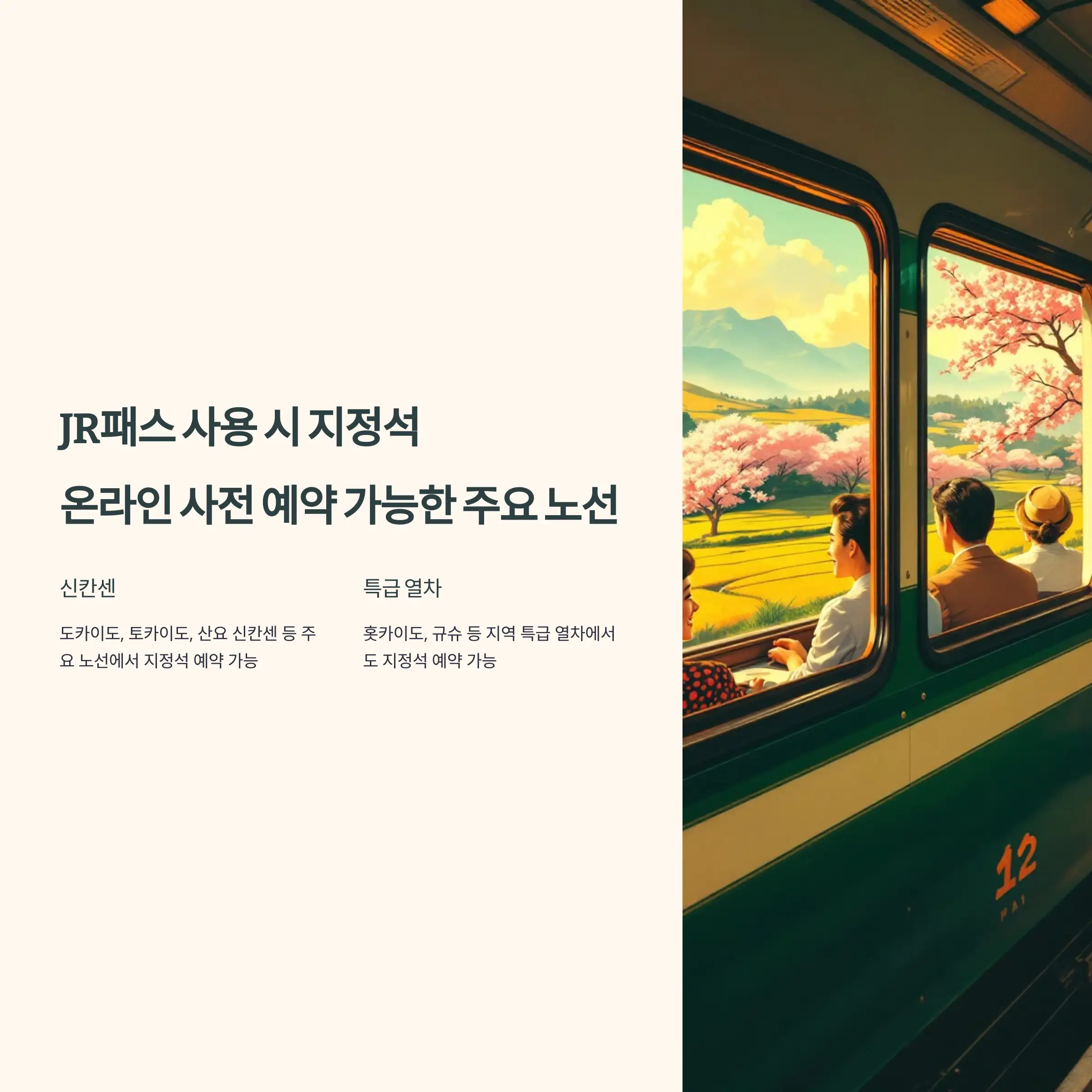 JR패스 사용 시 지정석 온라인 사전 예약 예약 방법