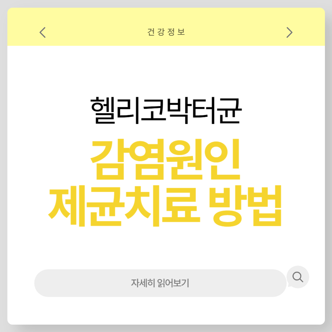 헬리코박터균 원인 제균치료
