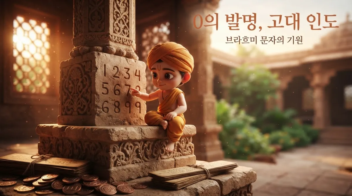 고대 인도 브라흐미 문자 및 구프타 왕조 석비에 새겨진 초기 인도 숫자의 형상