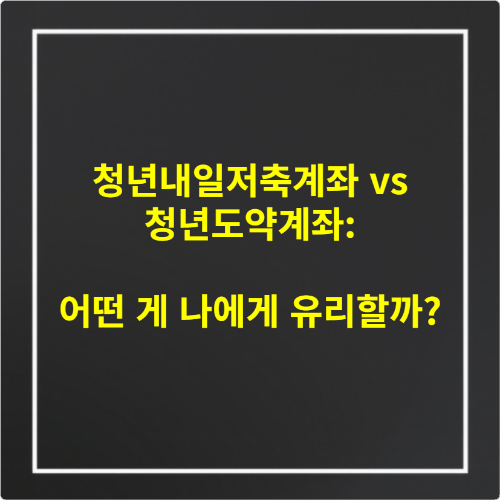 청년내일저축계좌 vs 청년도약계좌 어떤 게 나에게 유리할까