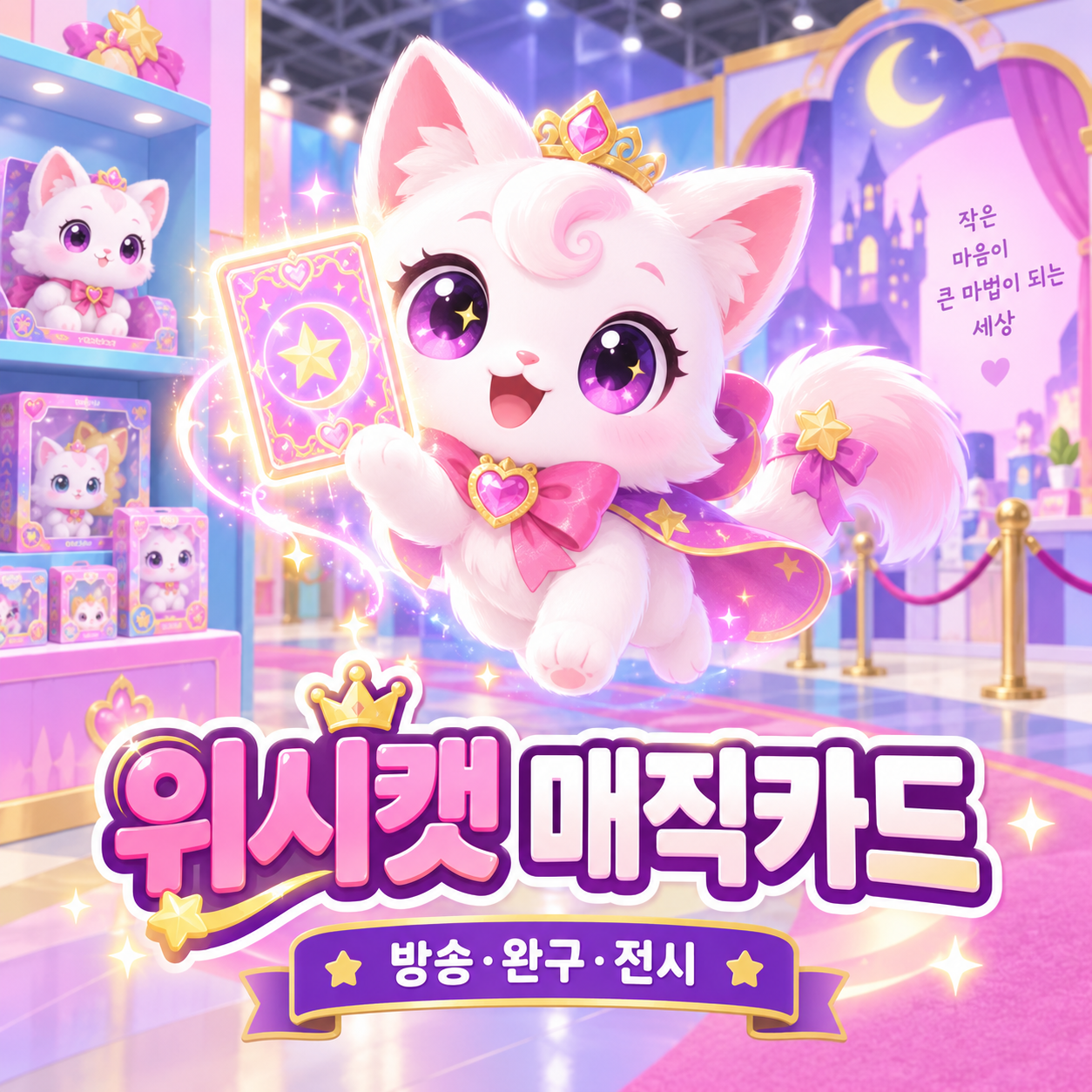 위시캣 매직카드 방송 채널과 완구 및 콜라보 전시설명