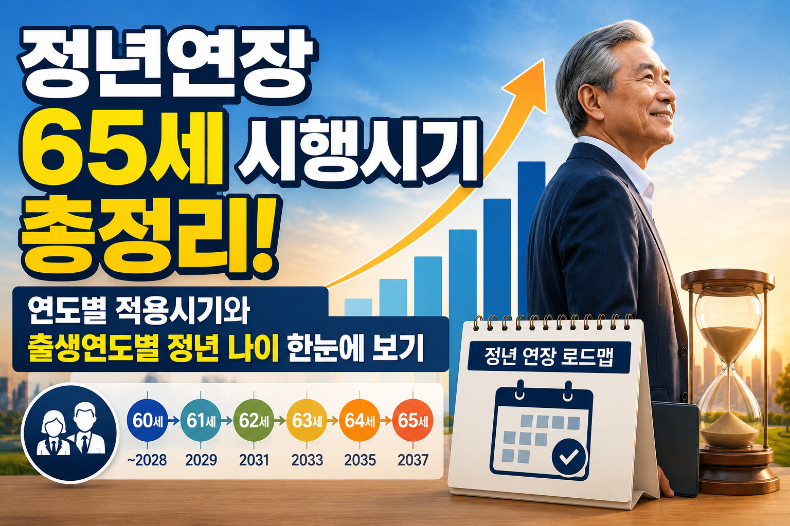 정년연장 65세 시행시기 총정리! 연도별 적용시기와 출생연도별 정년 나이 한눈에 보기 관련 사진