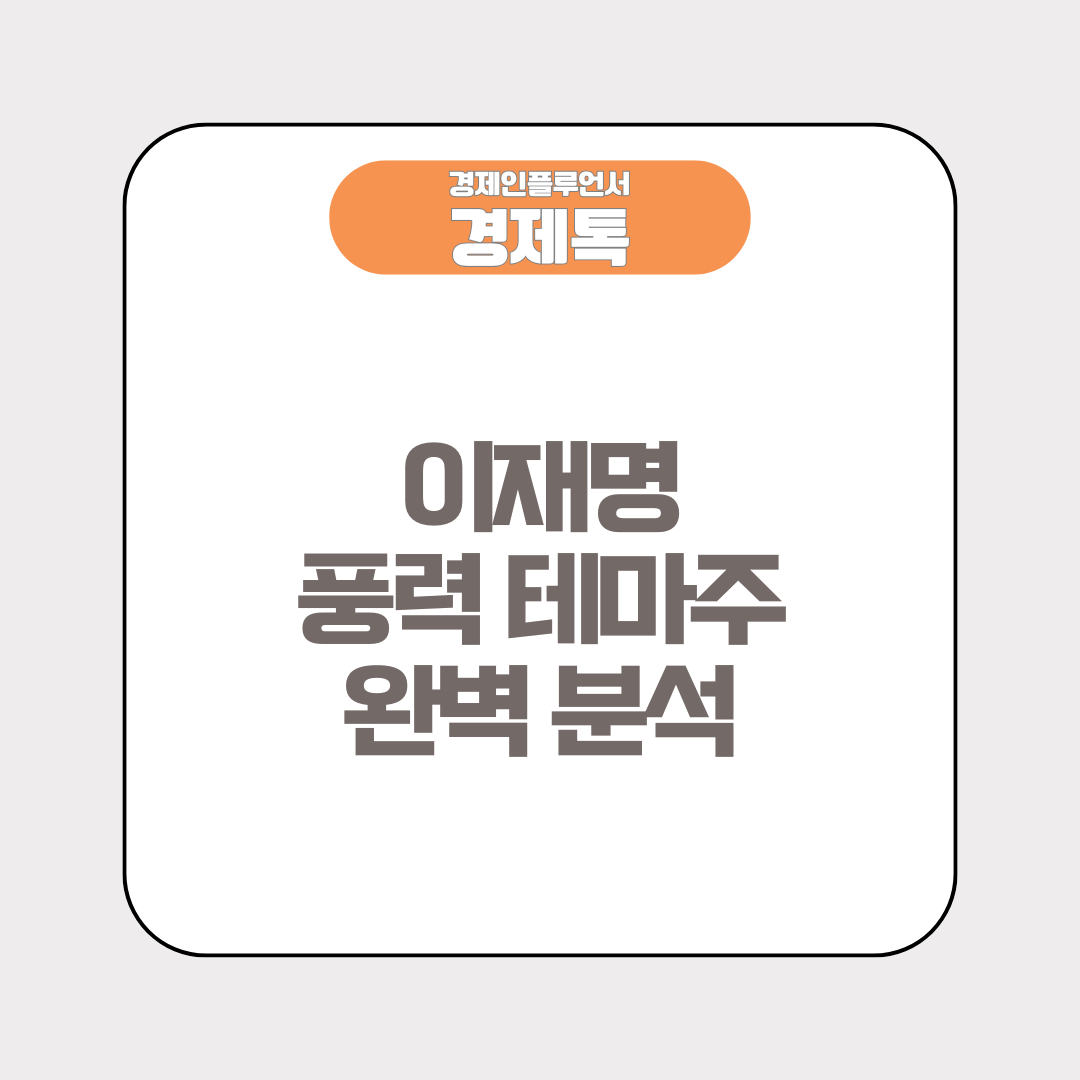 이재명 풍력 테마주 완벽 분석