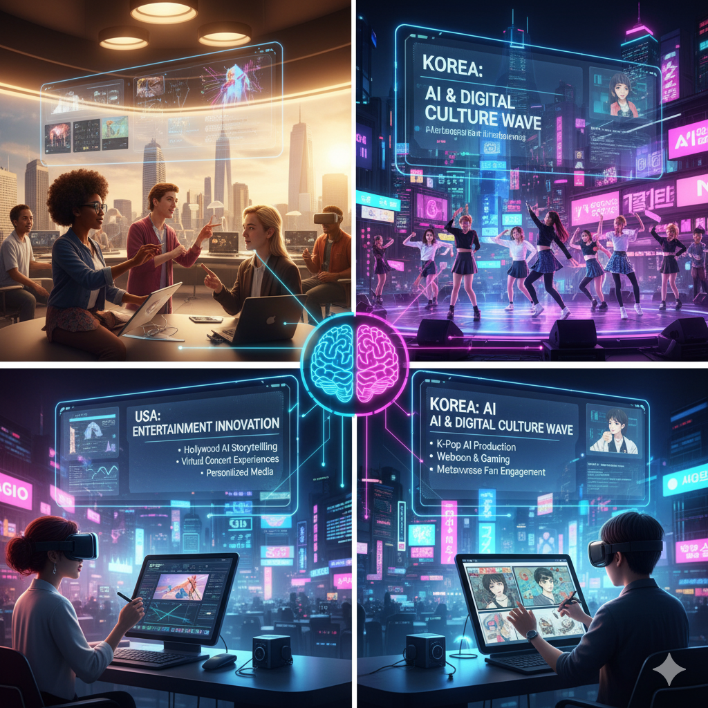 미국과 한국의 AI문화산업