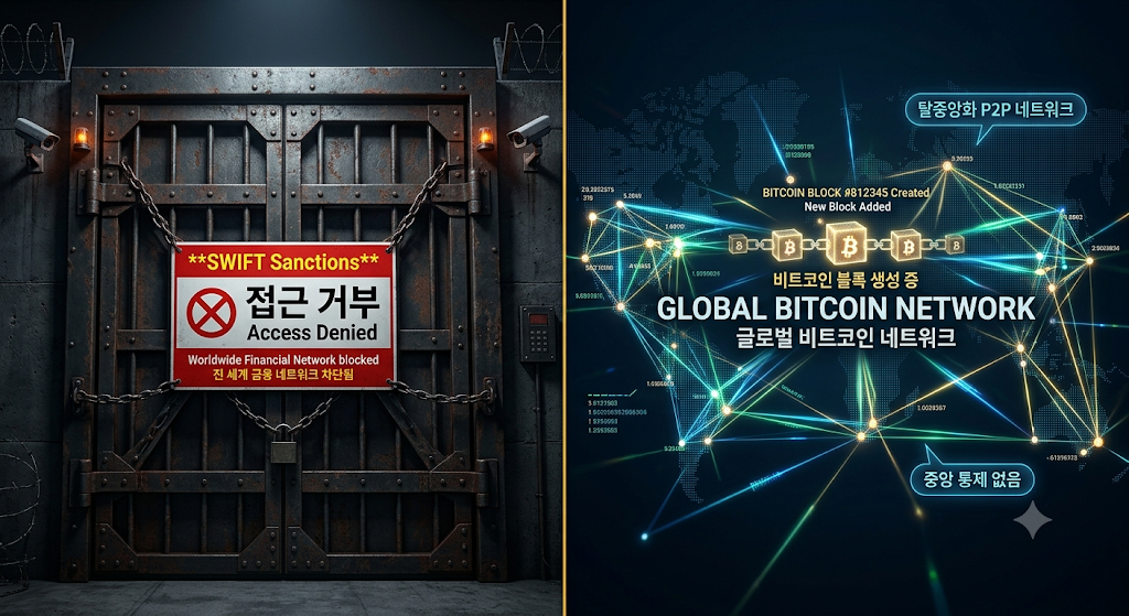 SWIFT 결제망 무기화 및 탈중앙화 암호화폐 노드 검열 불가능성 비교