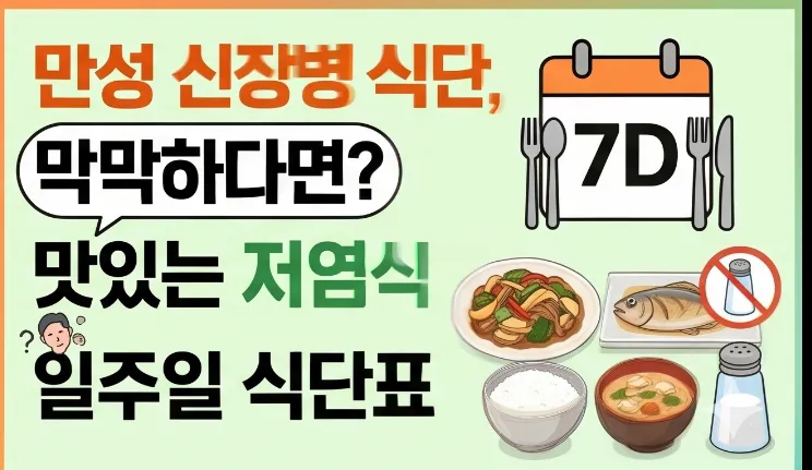 만성 신장병 식단, 막막하다면? 맛있는 저염식 일주일 식단표