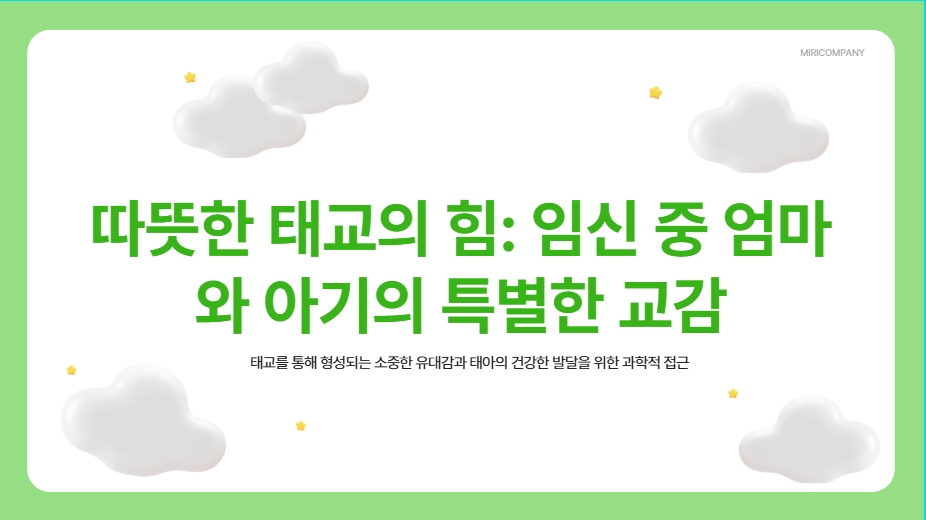 임신 기간 태교의 중요성: 행복한 엄마가 만드는 아기의 건강과 정서