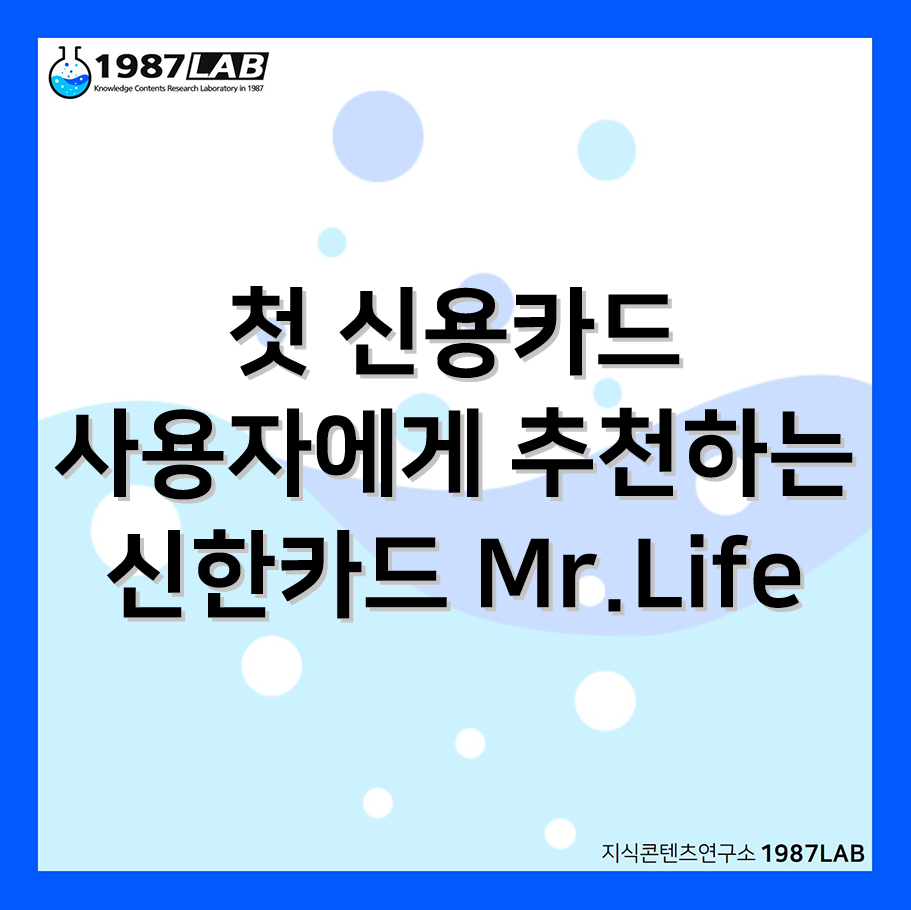 첫 신용카드 사용자에게 추천하는 신한카드 Mr.Life