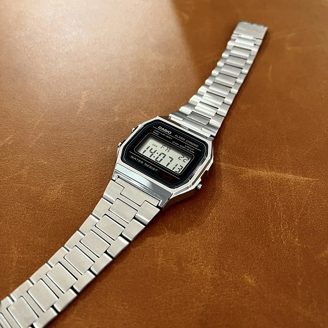  카시오 전자 손목시계 A158WA-1DF 앞 
