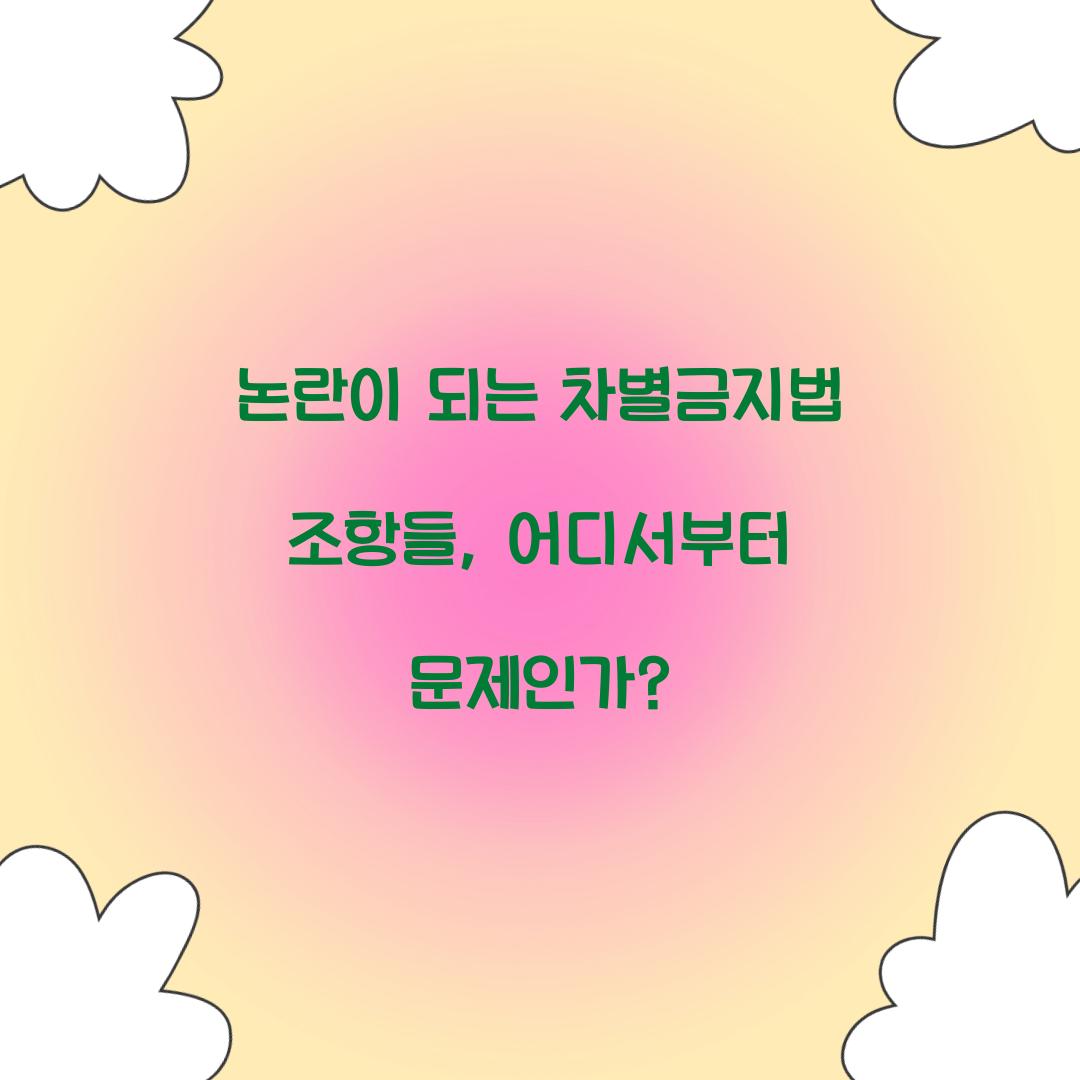 논란이 되는 차별금지법 조항들