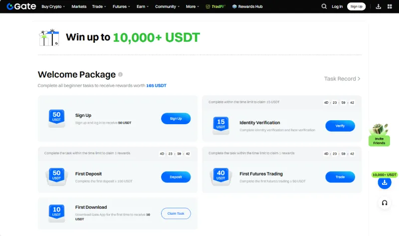 Gate.io Welcome Bonus