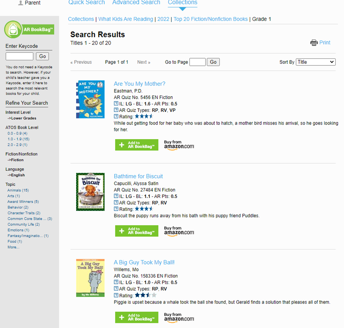 북파인더에서 콜렉션의 검색기능을 활요하여 나오는 결과를 캡쳐하여 보여준다.