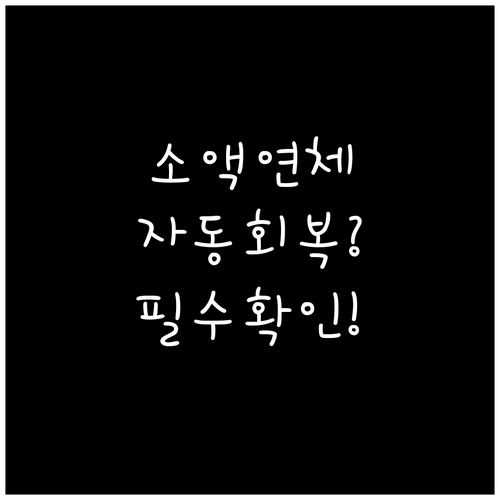 소액 연체자 신용회복 지원 대상 조건..