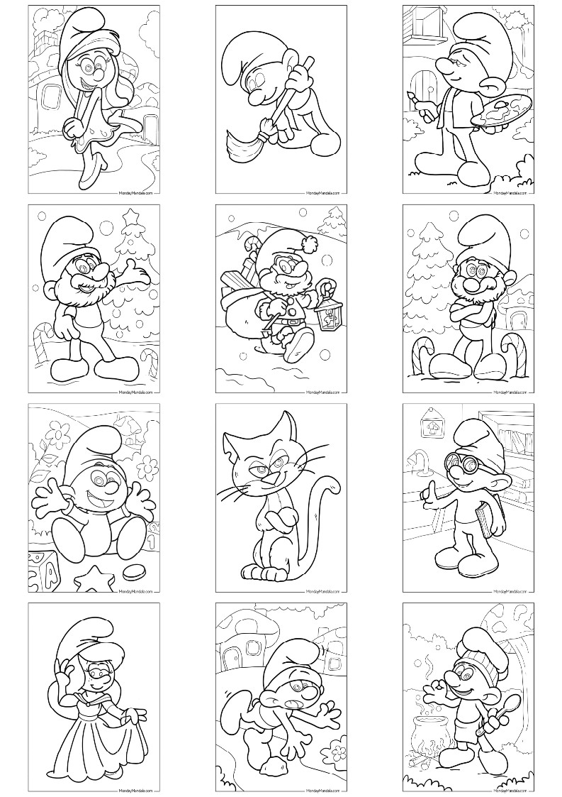 스머프 색칠공부 도안