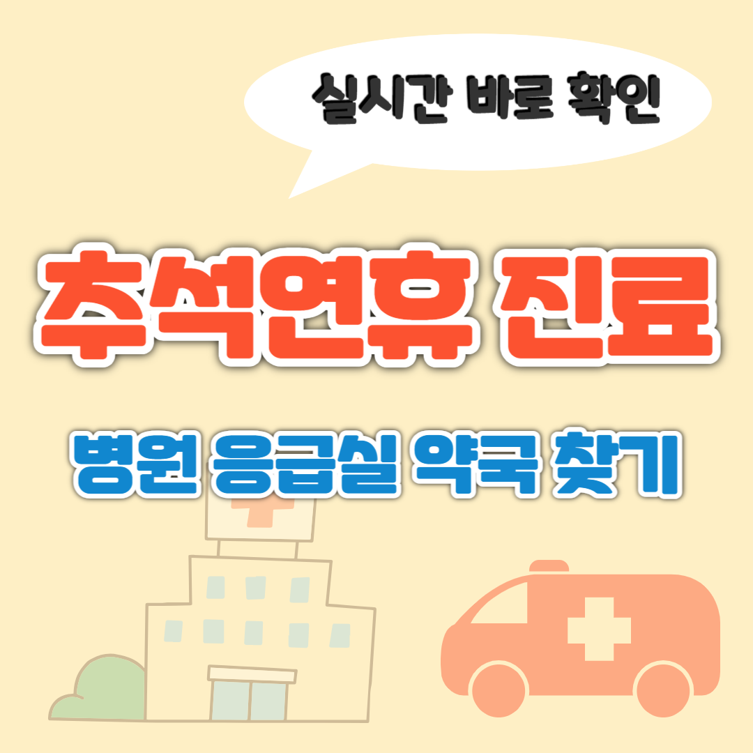 서울 추석연휴 병원 응급실 약국 자동심장충격기 실시간 찾는 방법