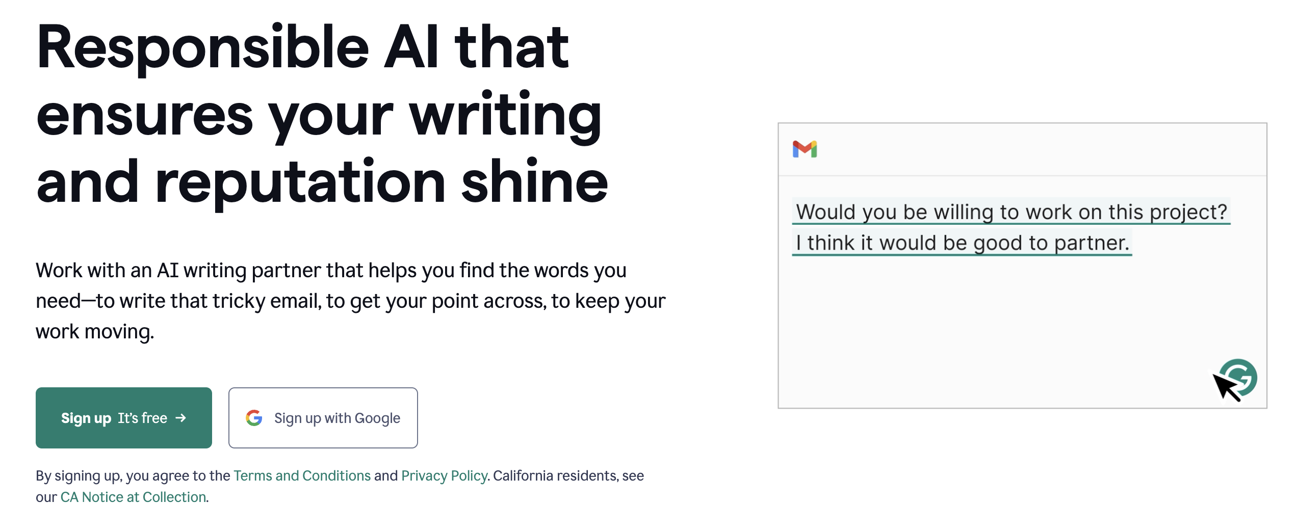 Grammarly 홈페이지