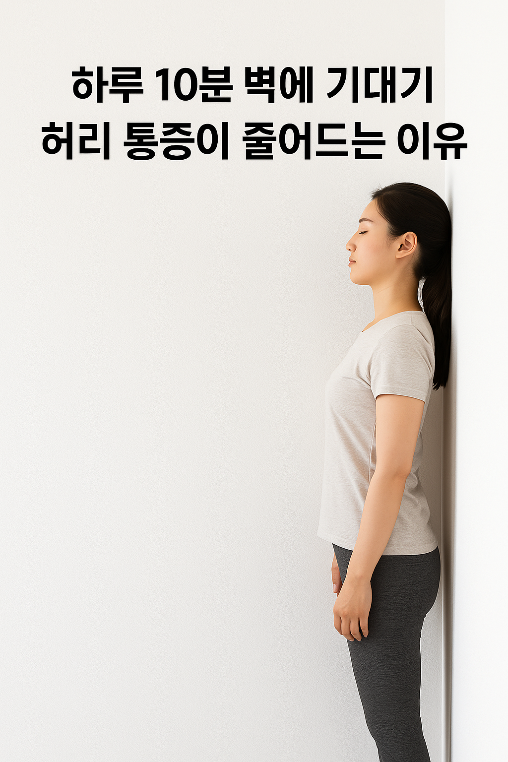 하루 10분 벽에 기대기 허리 통증이 줄어드는 이유