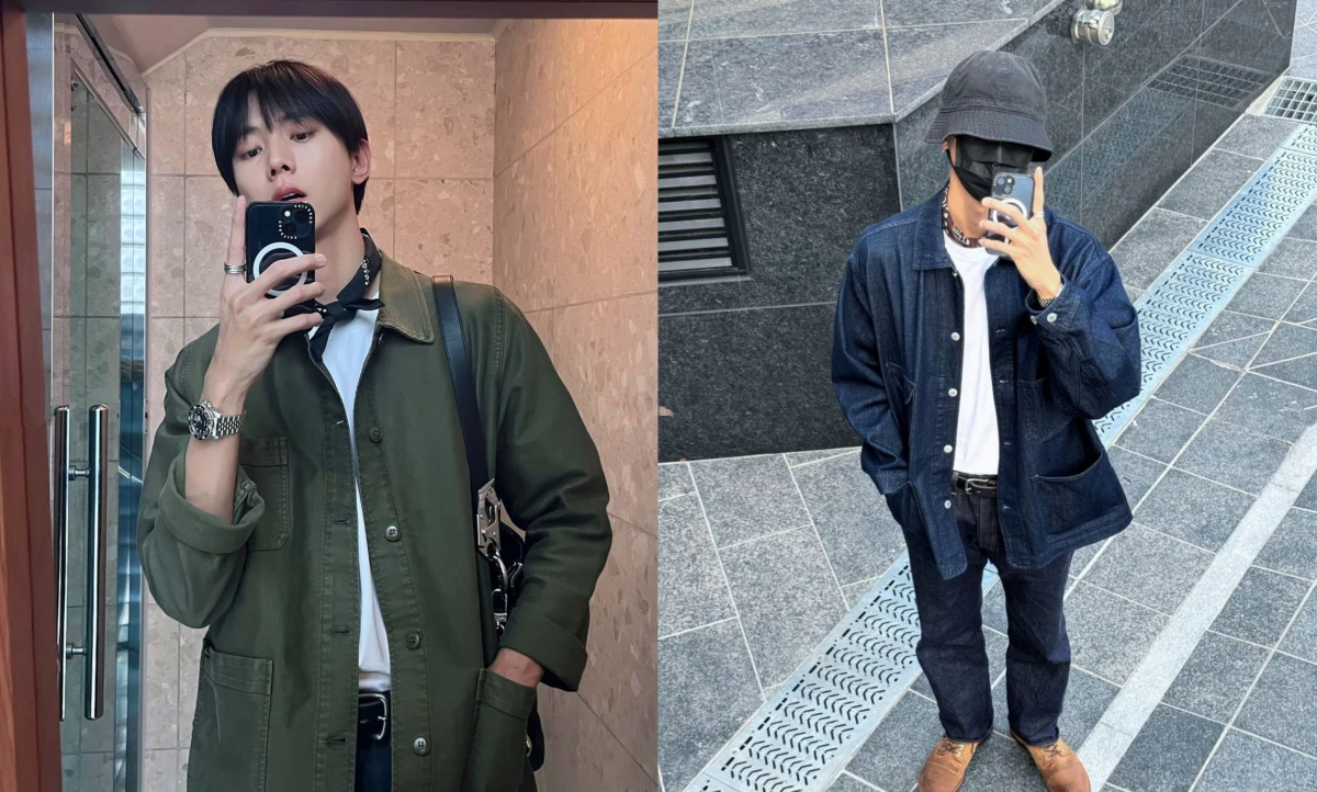 스카프 활용한 주우재 패션