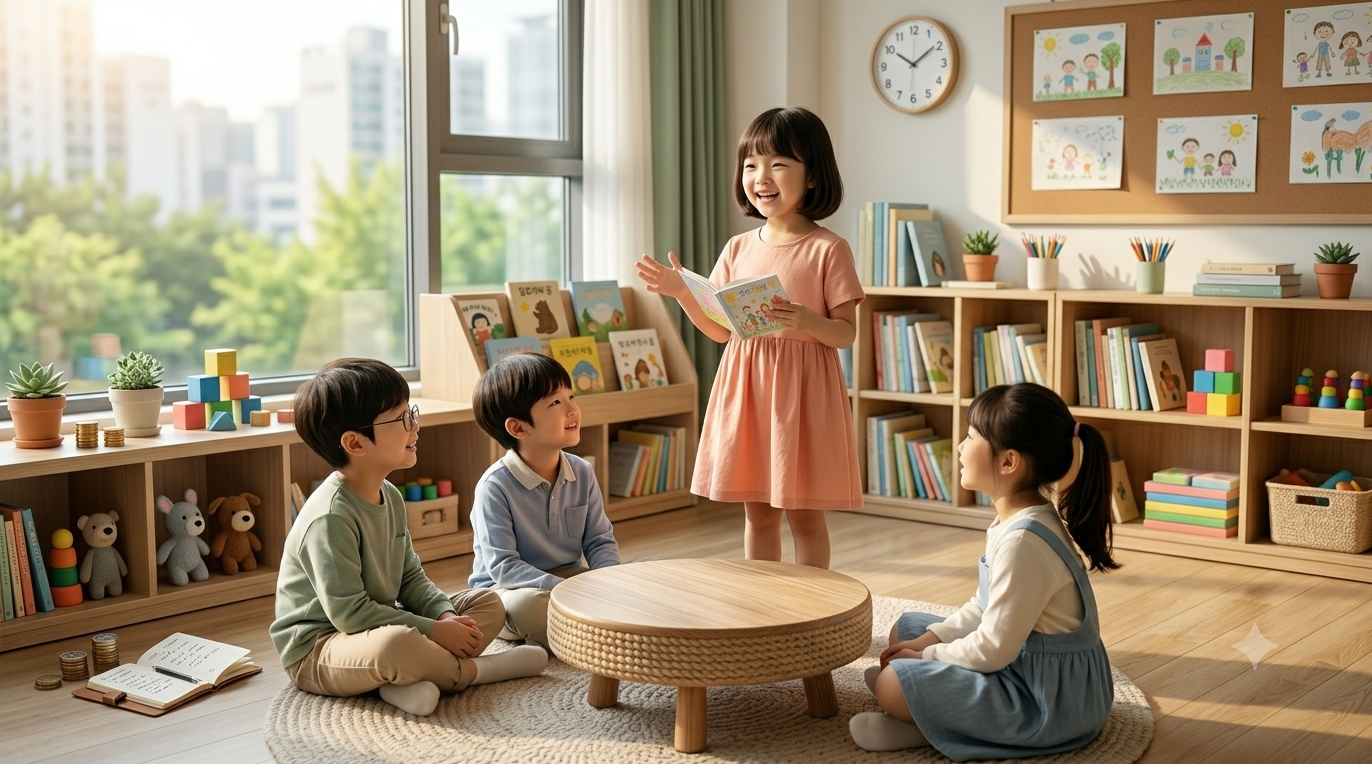 초등학교 2022 개정 교육과정 기반 모둠 토론 및 프레젠테이션 구술 수행평가 발표 수업 환경 분석, 키즈 스피치 학원 교육 종류 및 나이대별 효과와 장단점 비교 가이드 대표 이미지